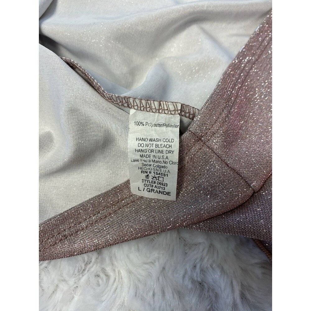 Windsor Spaghetti Strap Pink Shimmer Dress Size L Mini Party Ready Holiday Comfy - Picture 6 of 10